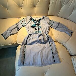 Signature Studio Blue Dress with Navy Accents